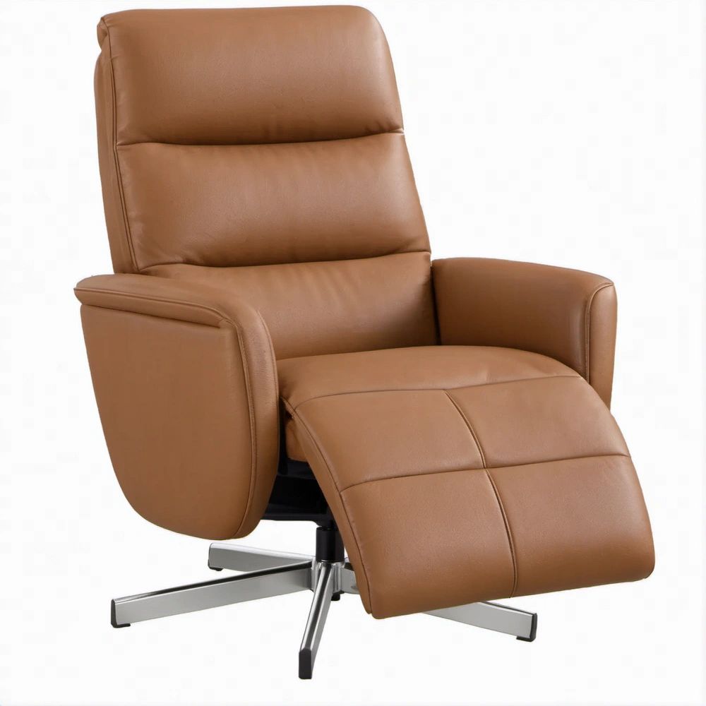 Brauner Relaxsessel aus PU-Kunstleder mit Liegefunktion, 78 x 92 x 108 cm