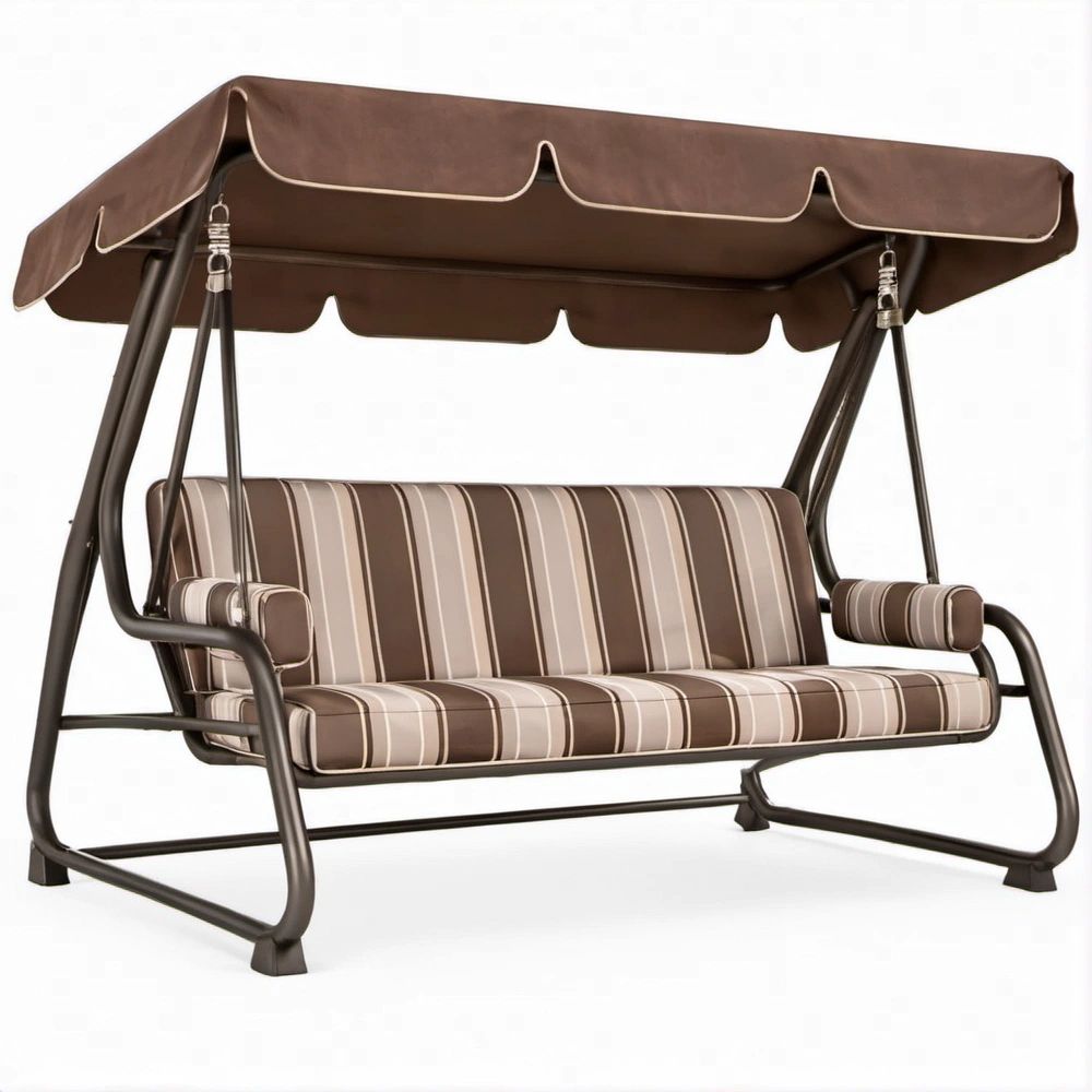 3-Sitzer Schaukel in Braun/Beige, 200 x 120 x 170 cm