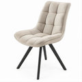 Gepolsterter Esszimmerstuhl Beige/Schwarz mit Polyesterbezug, 48 x 59 x 87 cm