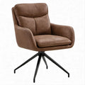 Drehbarer Polstersessel mit Armlehnen, Braun/Schwarz, 63 x 66 x 88 cm